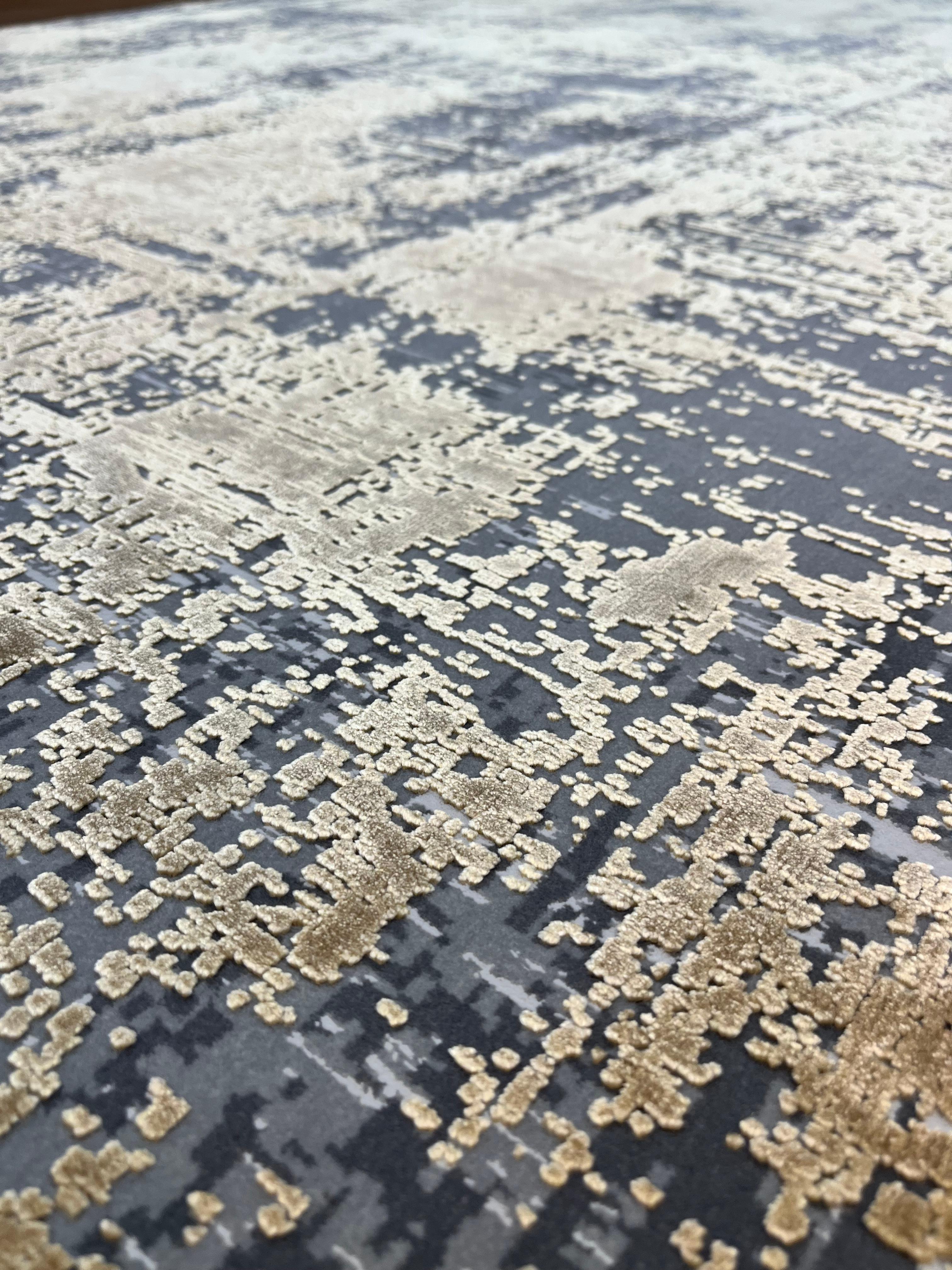BUGO CONCEPT AKRİLİK VİSKON GREY GOLD MAKİNA HALISI 160x230 