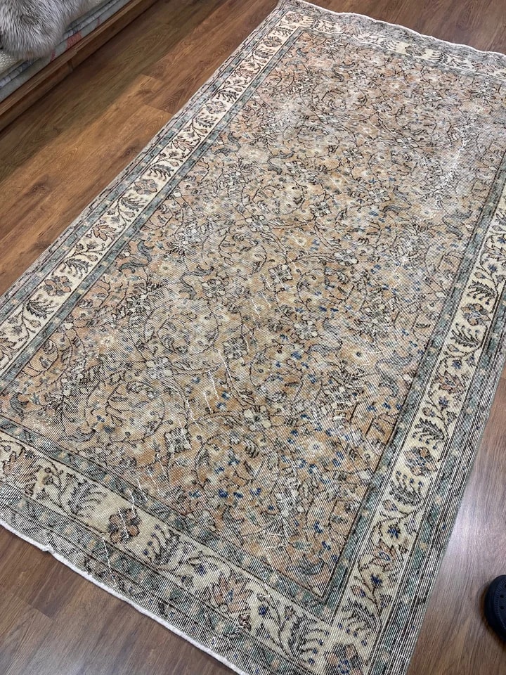 BUGO CONCEPT el dokuma traşlanmış vintage halı 159x288