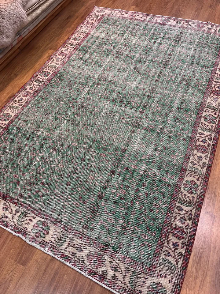 BUGO CONCEPT el dokuma vintage traşlanmış halı 194x293