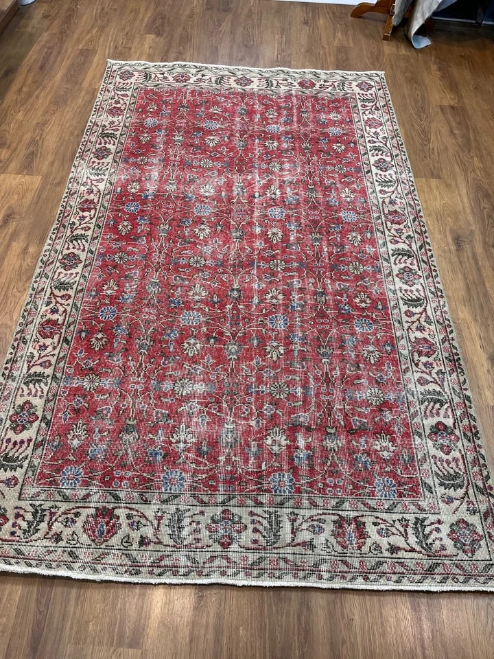 BUGO CONCEPT el dokuma traşlanmış vintage halı 161x275