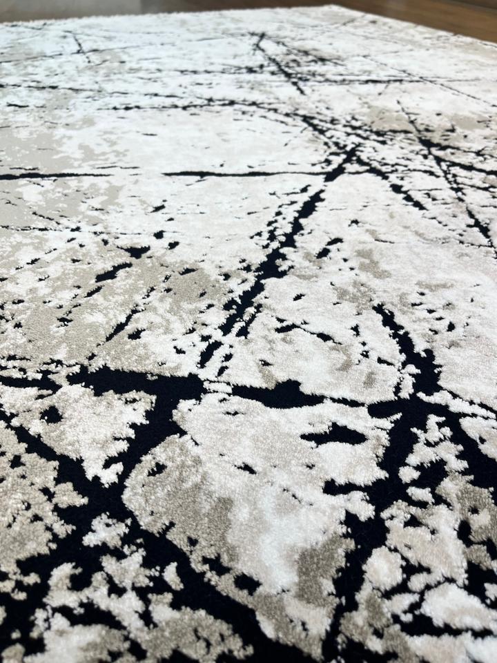 BUGO CONCEPT AKRİLİK BEJ SİYAH MAKİNA HALISI 160x230