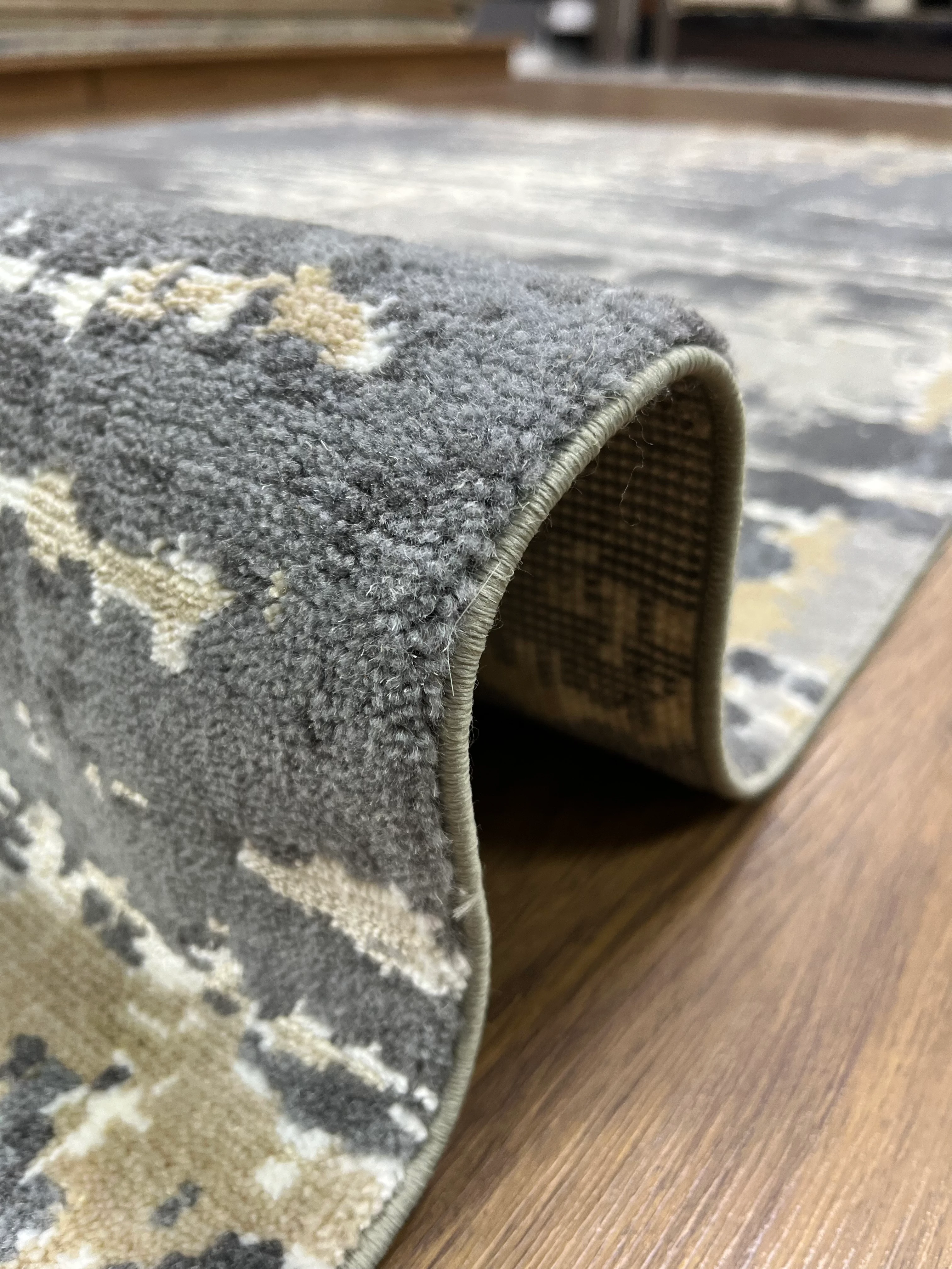 ÖZEL TEZGAH 15 STONE GREY El Emeği ile Özel Tezgahlarda Üretilen Yün Viskon Salon Halısı 170X240 - 170x240