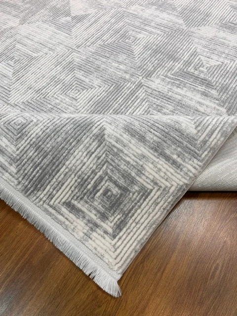 AKRİLİK KREM GRİ ŞIK SALON HALISI 160X230