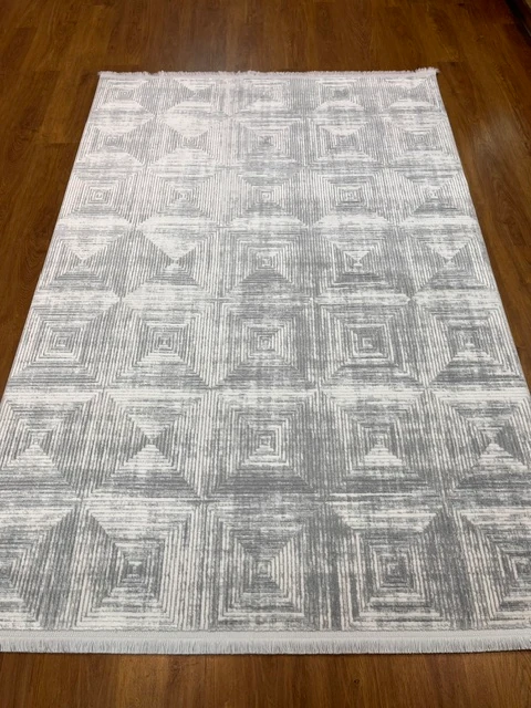 AKRİLİK KREM GRİ ŞIK SALON HALISI 160X230