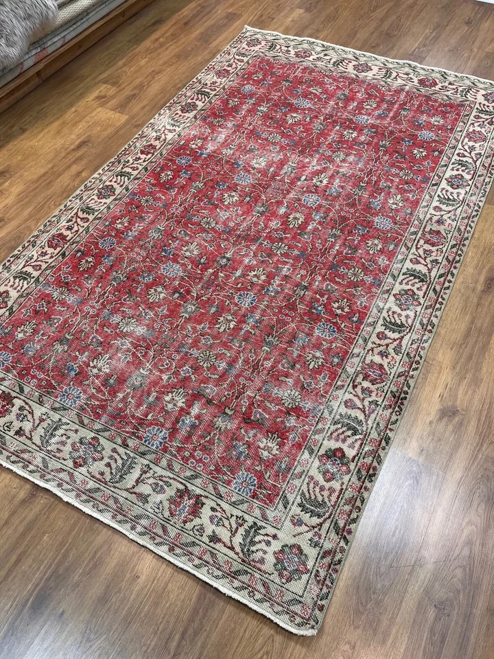 BUGO CONCEPT el dokuma traşlanmış vintage halı 161x275