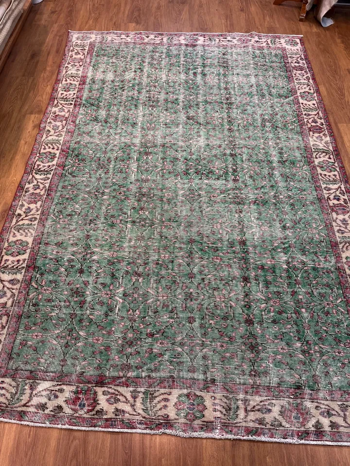 BUGO CONCEPT el dokuma vintage traşlanmış halı 194x293