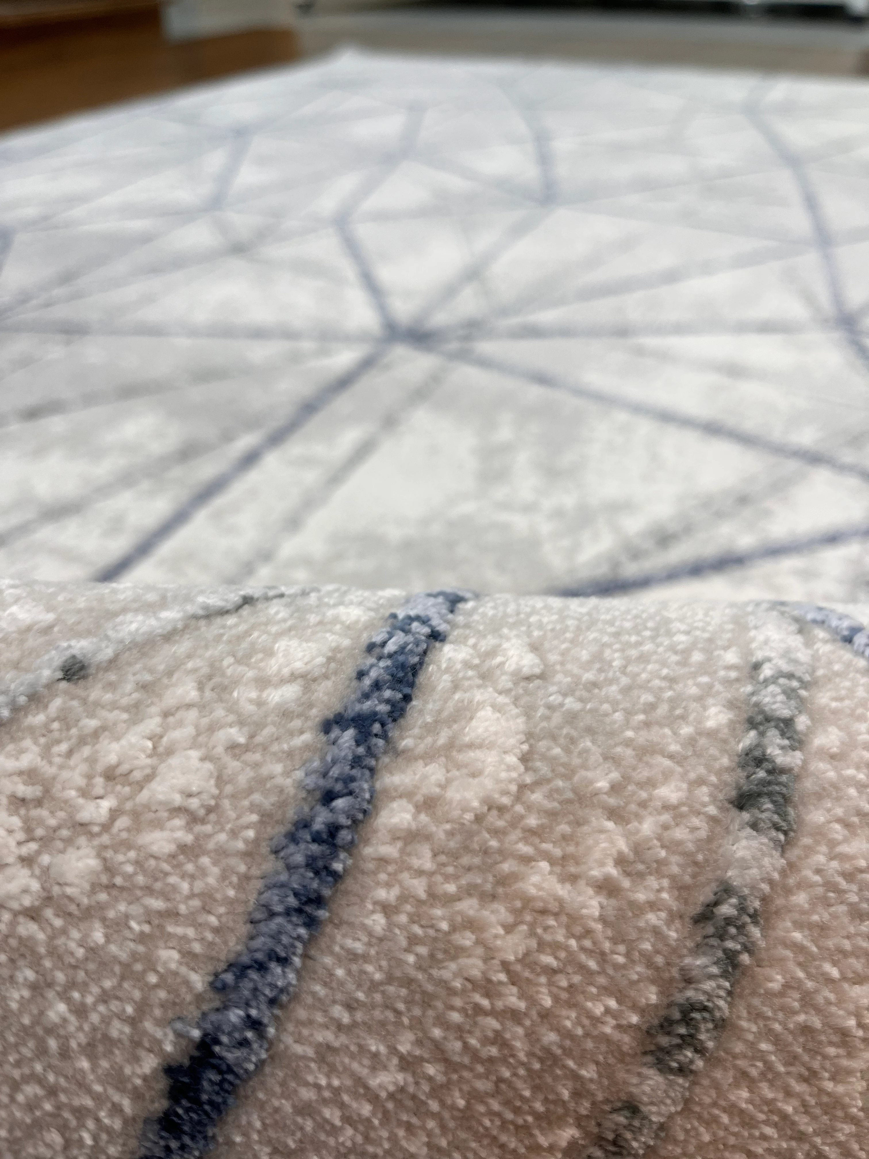 AKRİLİK MAVİ KREM GRİ SALON HALISI 160x230