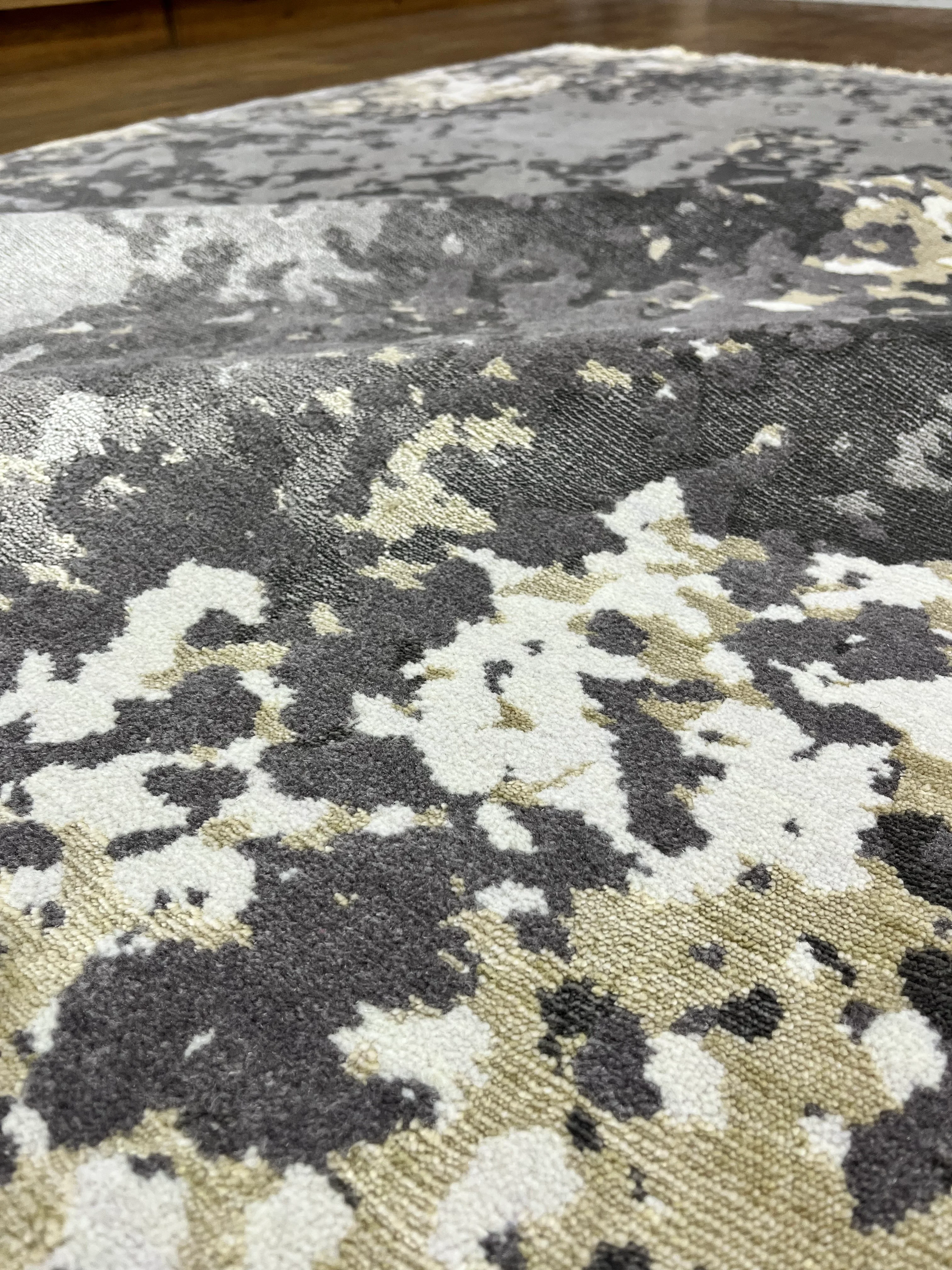 ÖZEL TEZGAH 04 CREAM GREY El Emeği ile Özel Tezgahlarda Üretilen Yün Viskon Salon Halısı 170X240