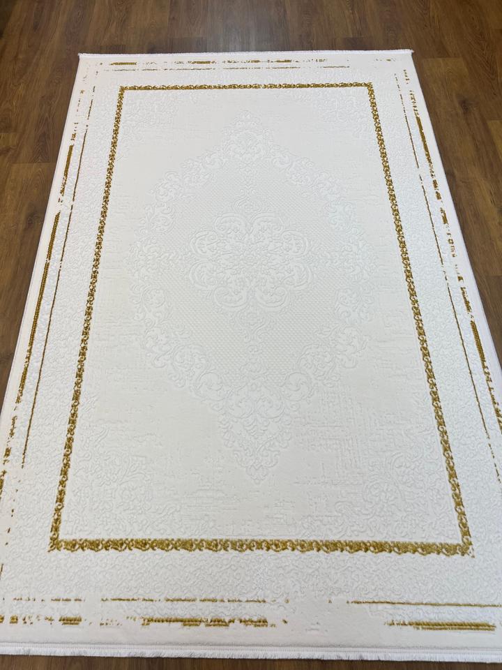 BUGO CONCEPT POLYESTER CREAM GOLD MAKİNA HALISI 160x230 - 160 x 230