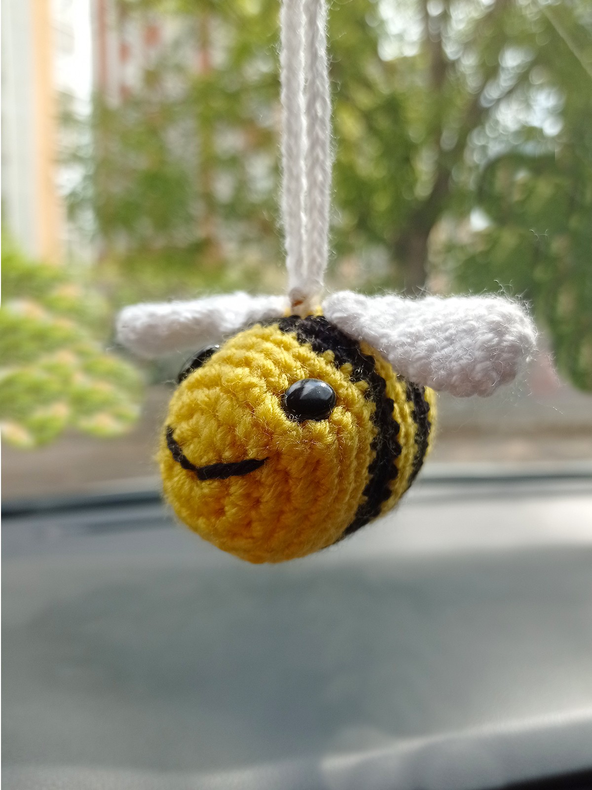 Amigurumi Sevimli Arı El Emeği Araba Süsü Dikiz Aynası