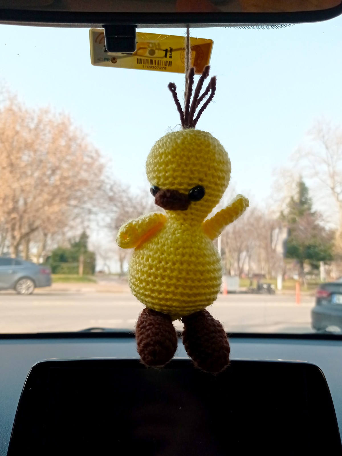 Amigurumi Atarlı Ördek El Emeği Araba Süsü Dikiz Aynası