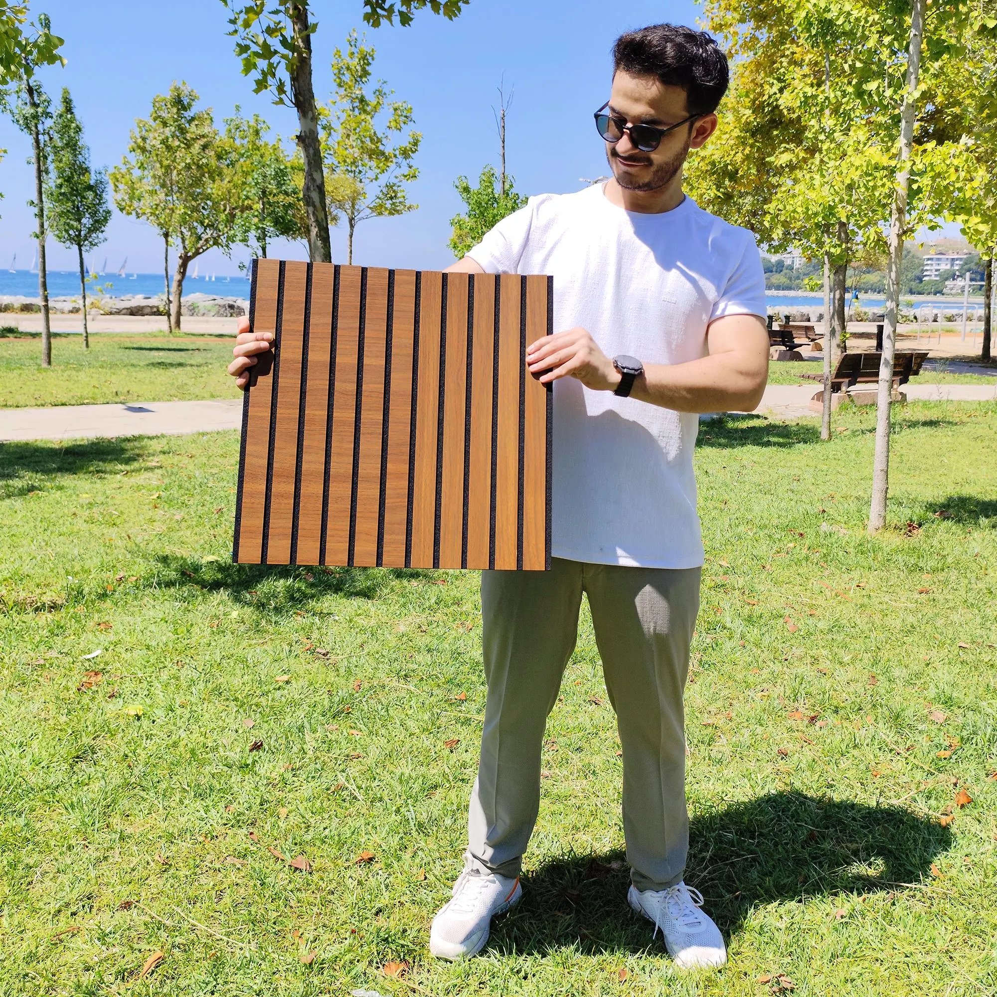 Slat Acoustic Wooden Wall Panels (4 pieces)