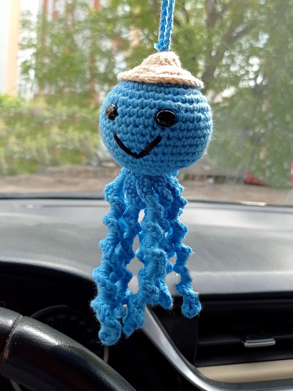 Amigurumi Sevimli Ahtapot El Emeği Araba Süsü Dikiz Aynası