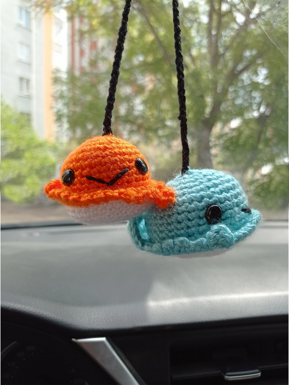 Amigurumi Sevimli Balinalar El Emeği Araba Süsü Dikiz Aynası