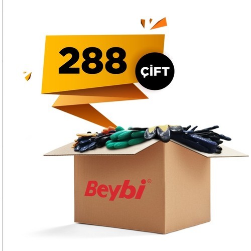 Beybi Kn2 Sarı Nitril İş Eldiveni 288 Çift (1 Koli)