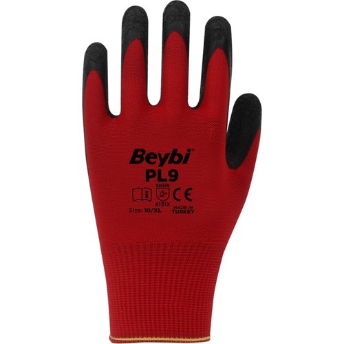 Beybi PI9 Desenli Lateks Kaplı Örgü Polyester Eldiven 288 çift