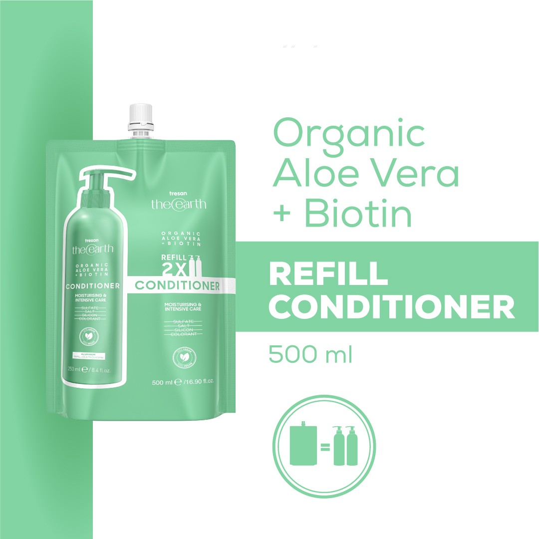 Organic Aloe Vera +Biotin Saç Kremi Refill Pouch 500 ml