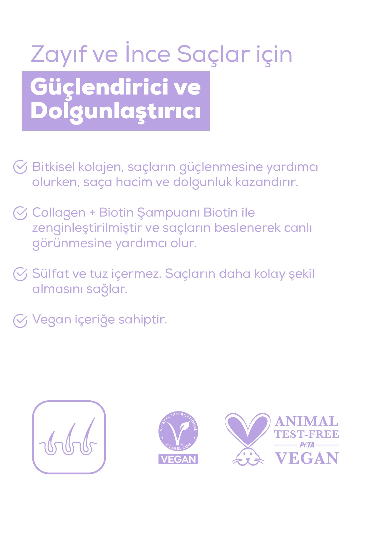 Plant Based Collagen +Biotin Şampuan 75 ml + Saç Kremi 75 ml