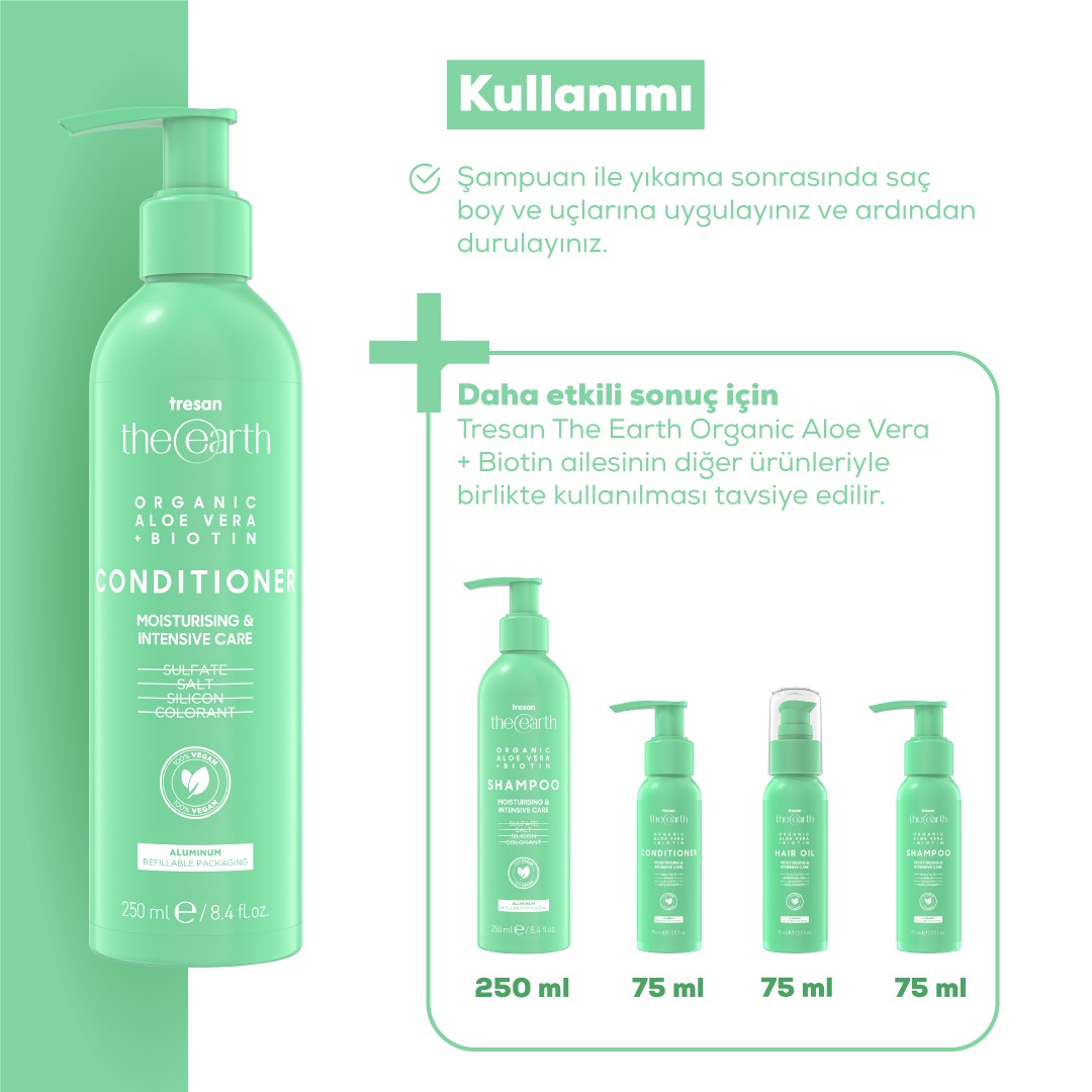 Organic Aloe Vera +Biotin Saç Kremi 250 ml