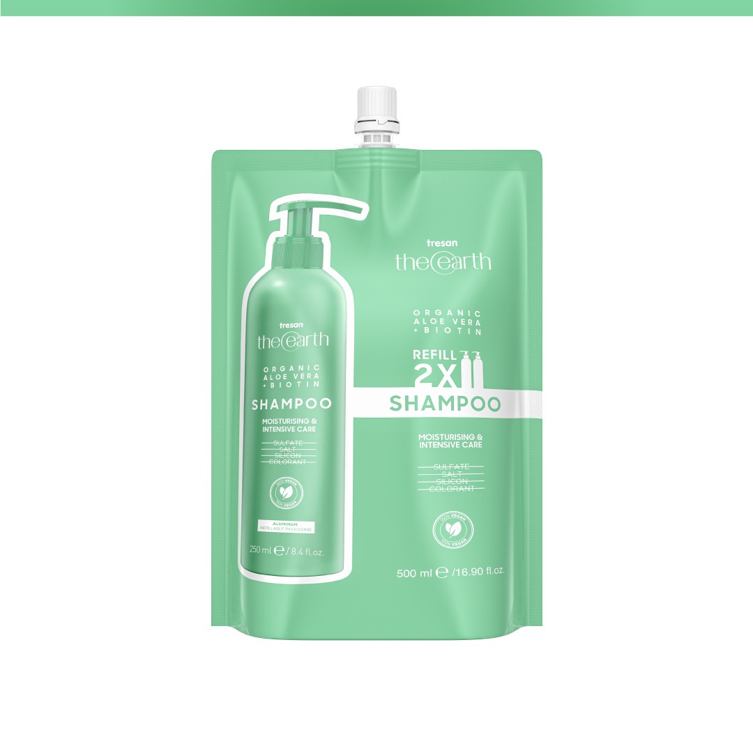 Organic Aloe Vera +Biotin Şampuan & Saç Kremi Refill Pouch 500 ml