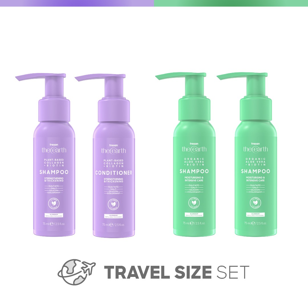 Travel Size Set Aloe Vera 75 ml Şampuan-Saç Kremi&Collagen 75 ml Şampuan-Saç Kremi