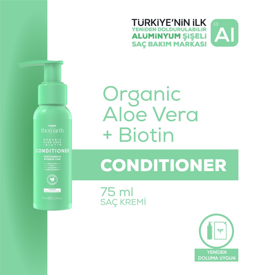 Organic Aloe Vera +Biotin Şampuan 75 ml + Saç Kremi 75ml