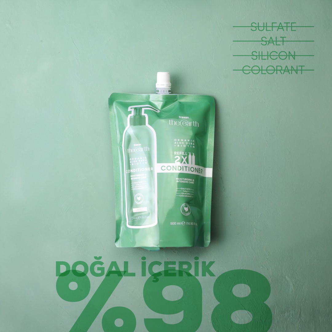 Organic Aloe Vera +Biotin Saç Kremi Refill Pouch 500 ml