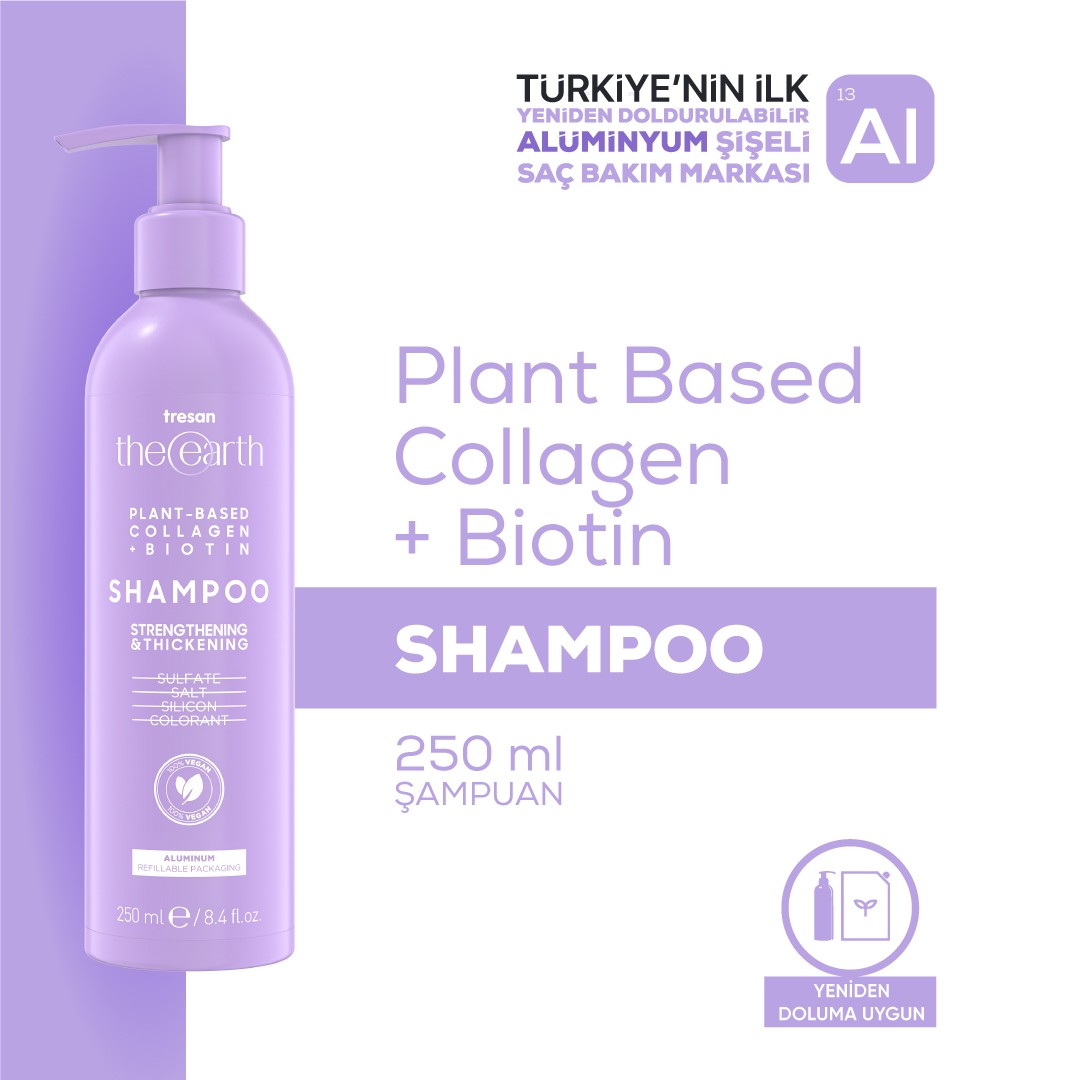 Plant Based Collagen +Biotin Şampuan 250 ml + Saç Kremi 250 ml + Saç Yağı 75 ml