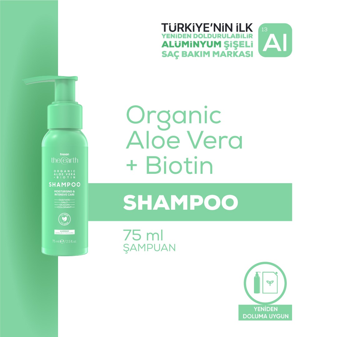 Tresan The Earth Organic Aloe Vera +Biotin Şampuan 75 ml