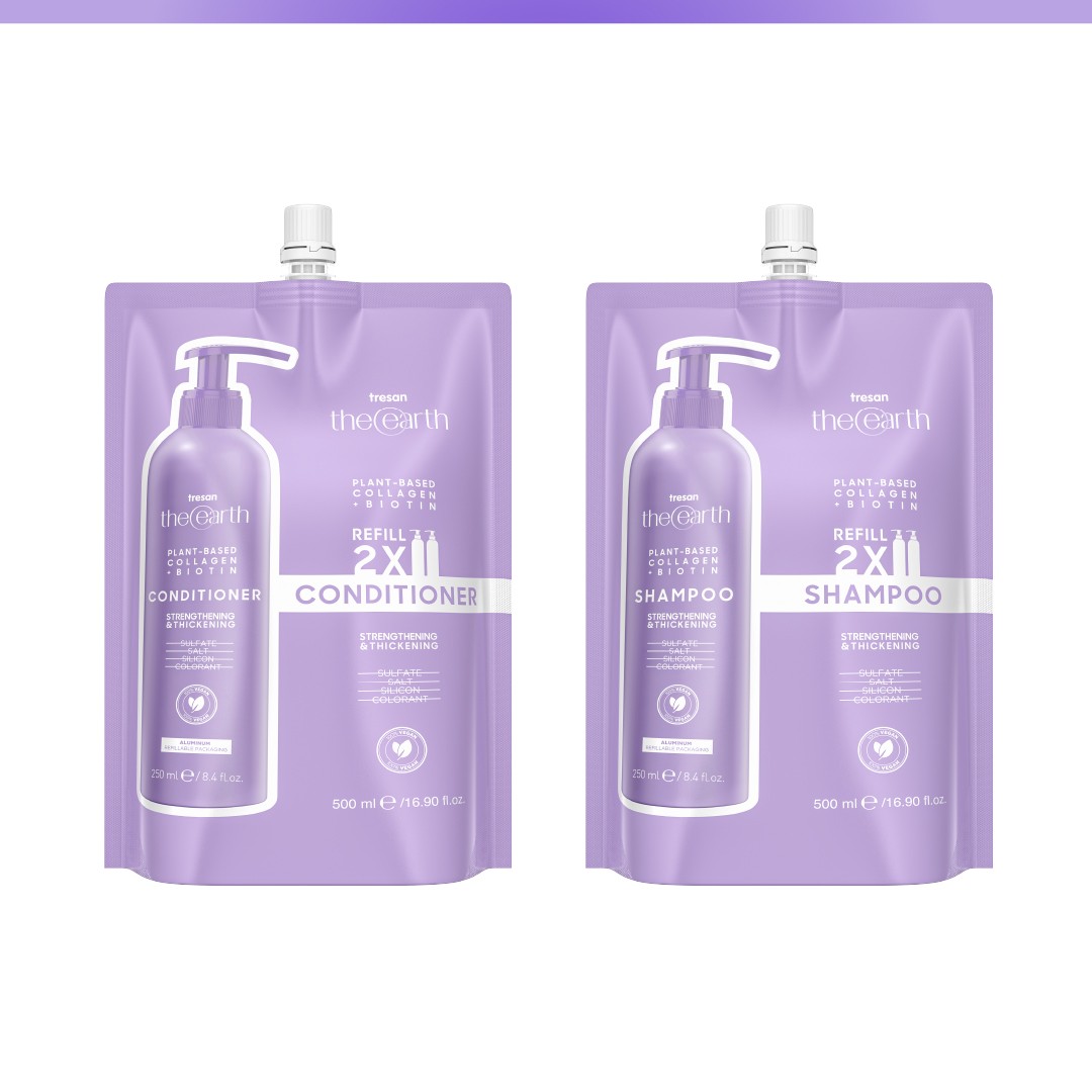 Plant Based Collagen +Biotin Şampuan & Saç Kremi Refill Pouch 500 ml