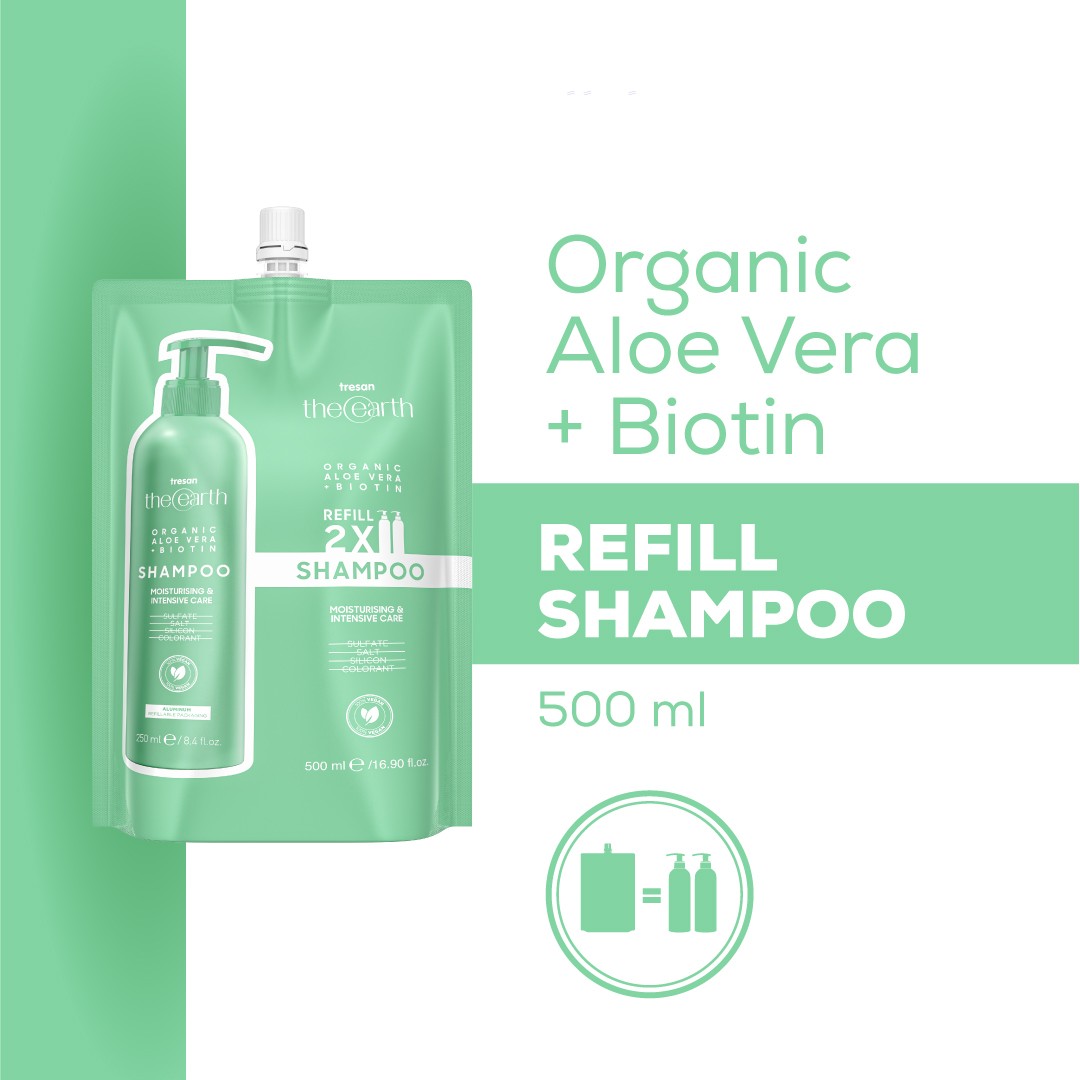 Tresan The Earth Organic Aloe Vera +Biotin Şampuan Refill Pouch 500 ml