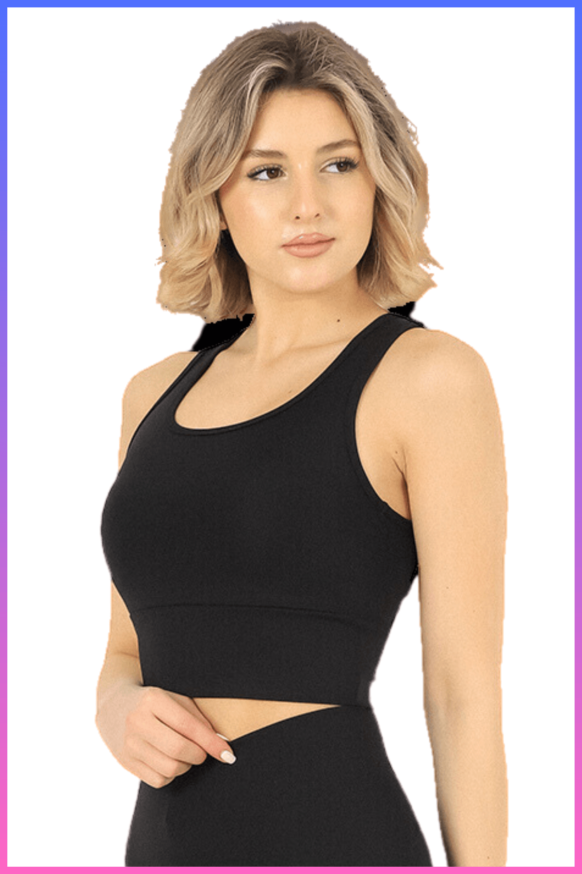 Kadın Büstiyer Crop Top Siyah Halter Yaka Aktif Spor Ve Günlük Dalgıç Lycralı Çift Kat Kumaş 5066