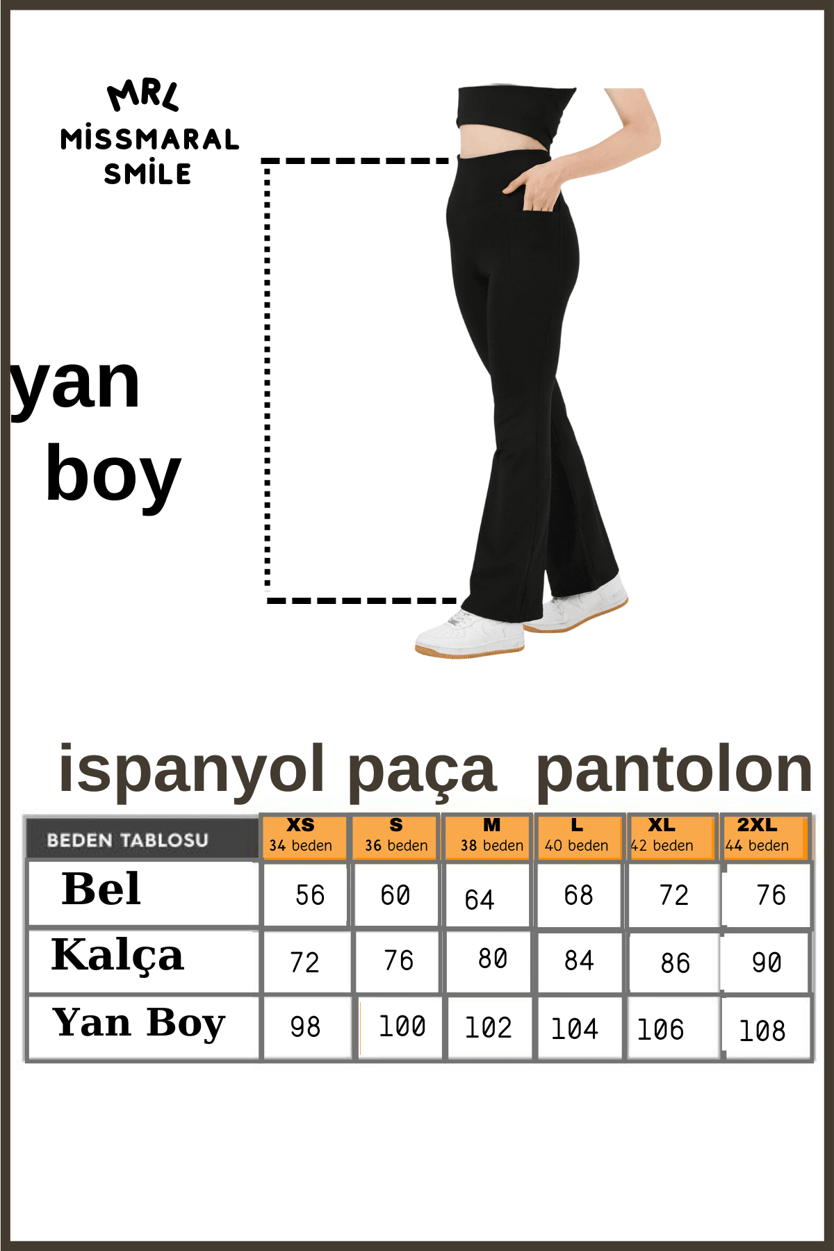 Kadın Siyah  İspanyol Paça Tayt Çift Cepli Yüksek Bel Toparlayıcı  Black Bootcut 105301