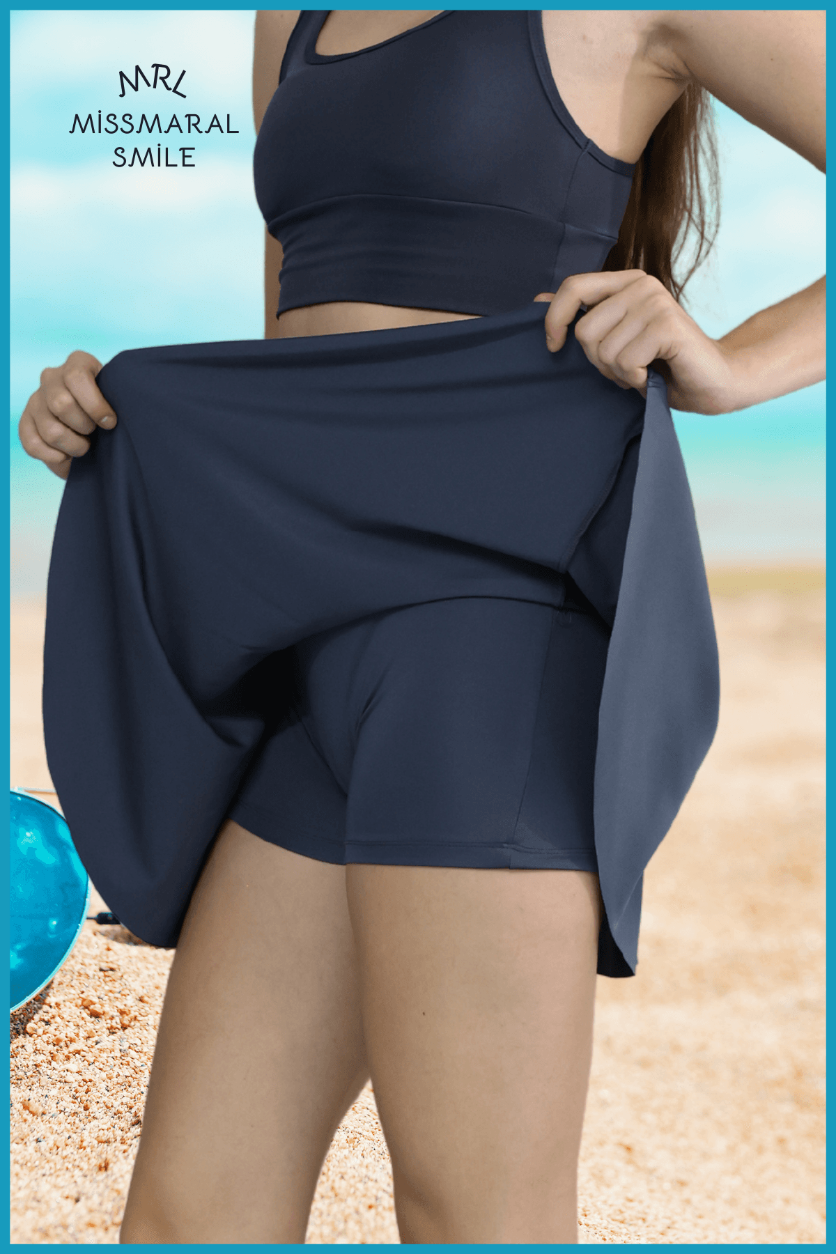 Antrasit Şortlu Etek Yüksek Bel Skirt With Shorts Casual Beachwear Tennis 1101