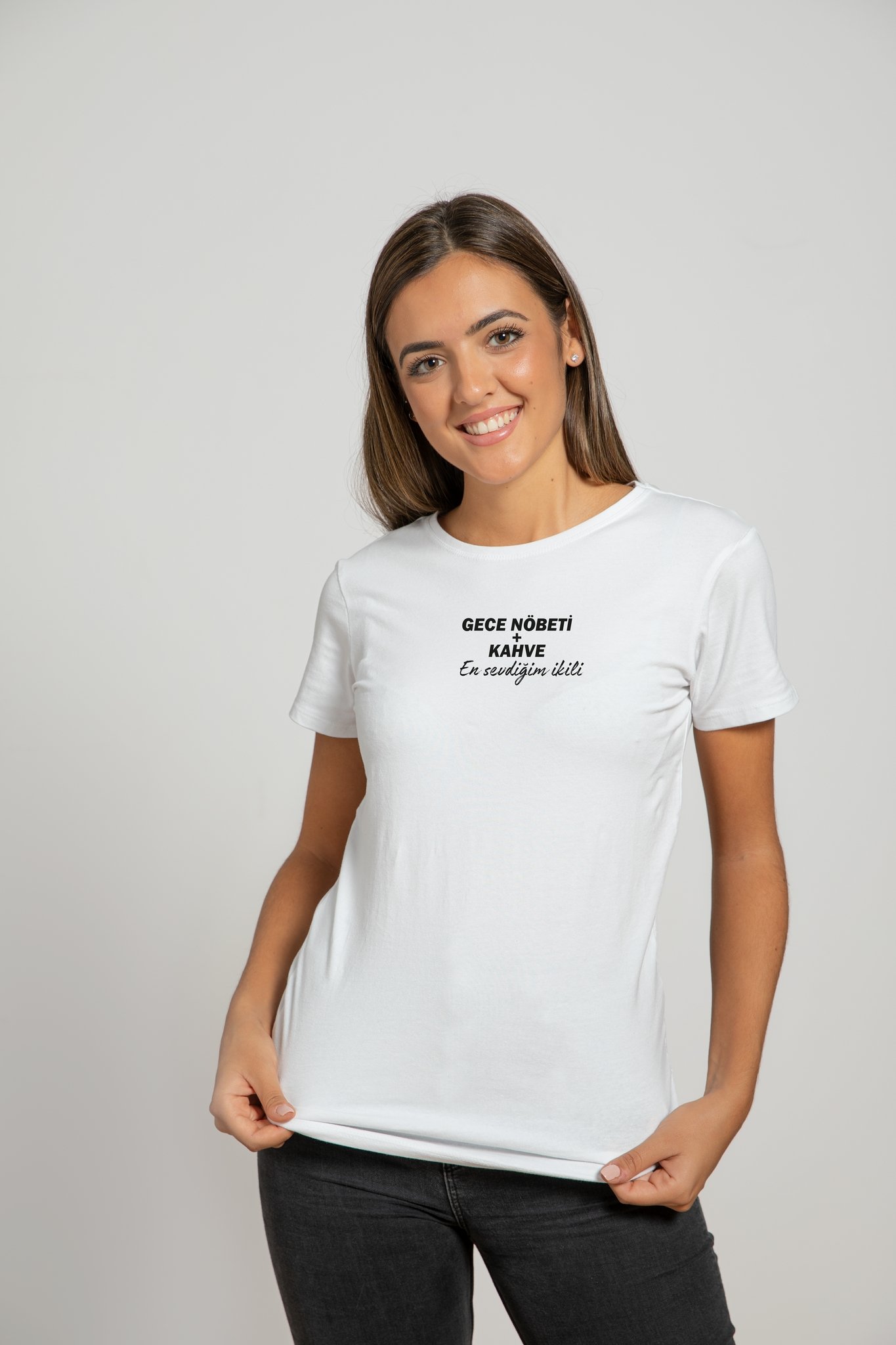 Gece Nöbeti + Kahve En Sevdiğim İkili | Deluxe T-Shirt