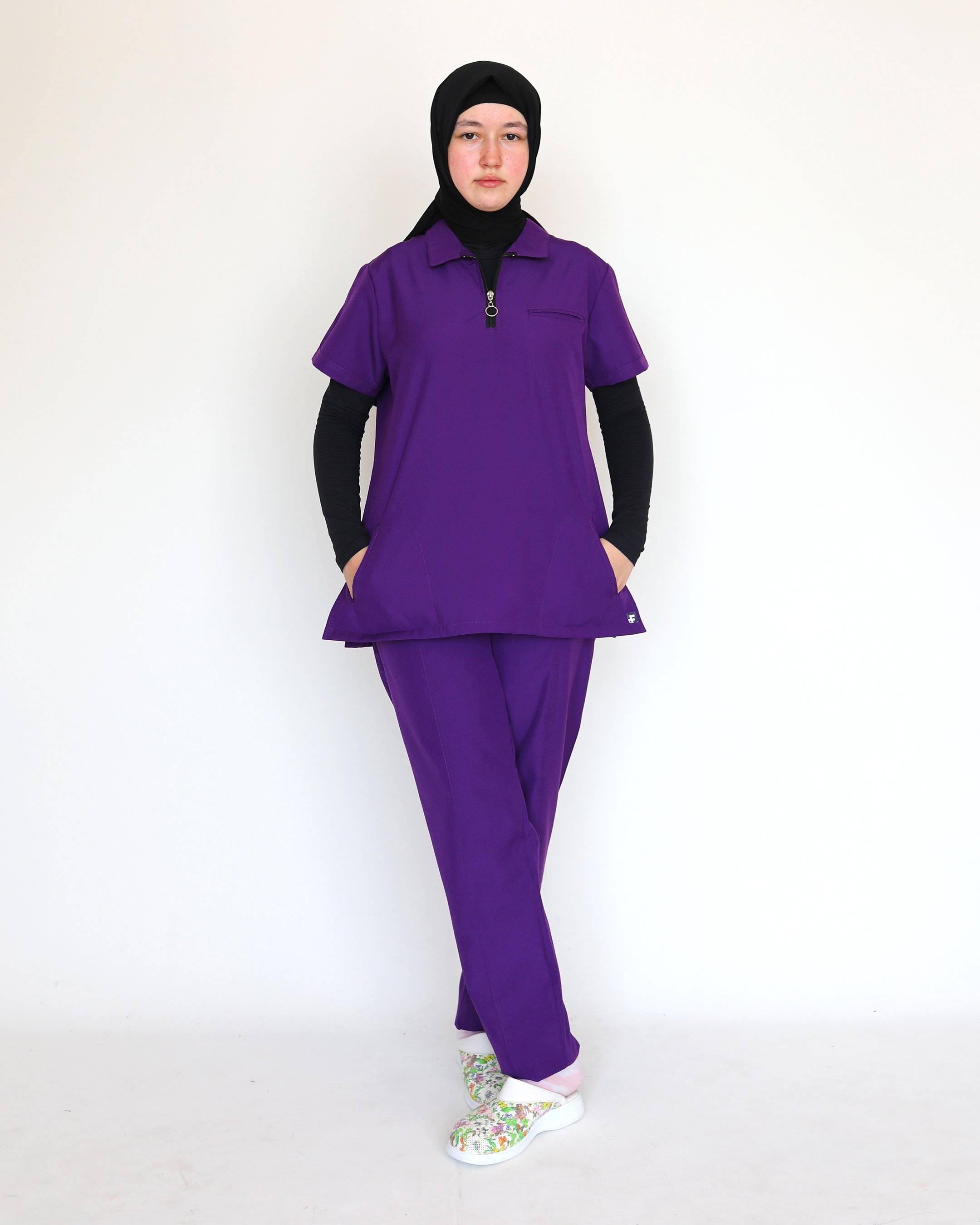 S-Line Soft Likralı (Kalın Esnek Kumaş) Scrubs Takımı