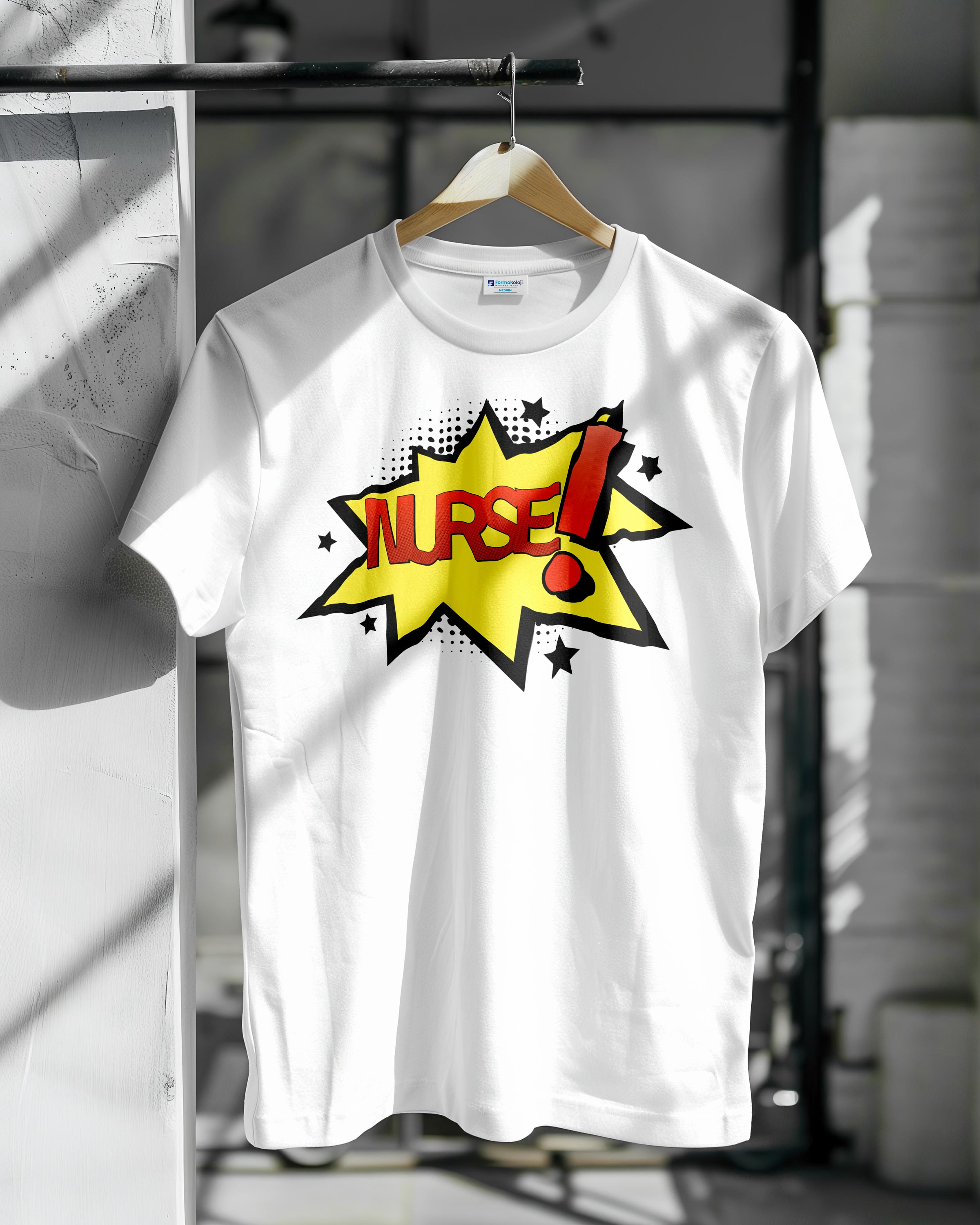 Sarı Kırmızı Nurse T-Shirt 