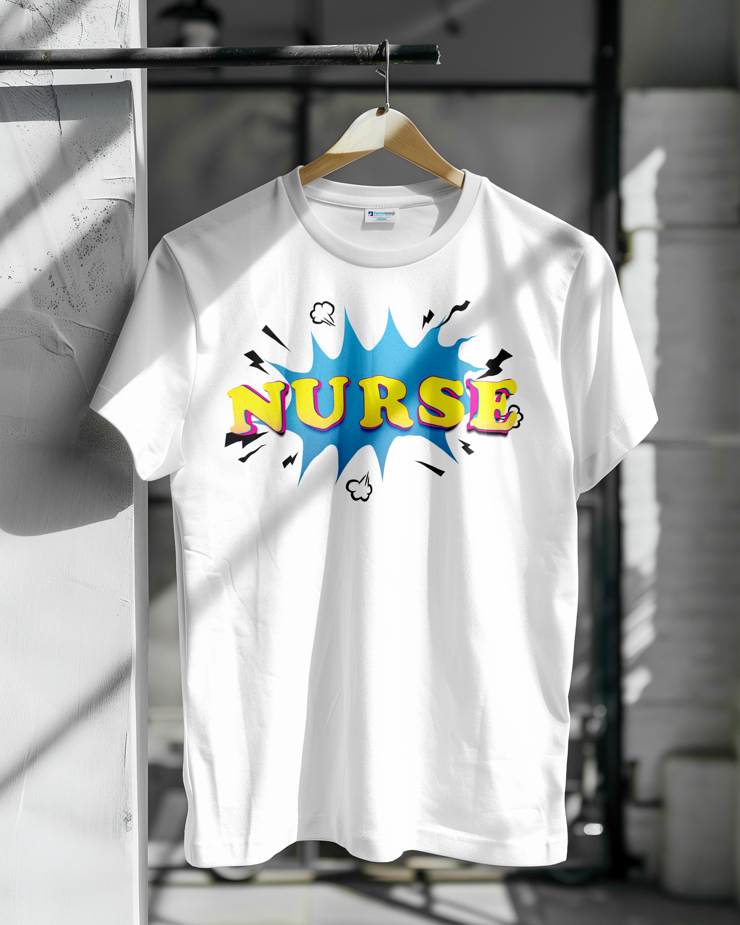 Mavi Sarı Nurse Deluxe T-Shirt