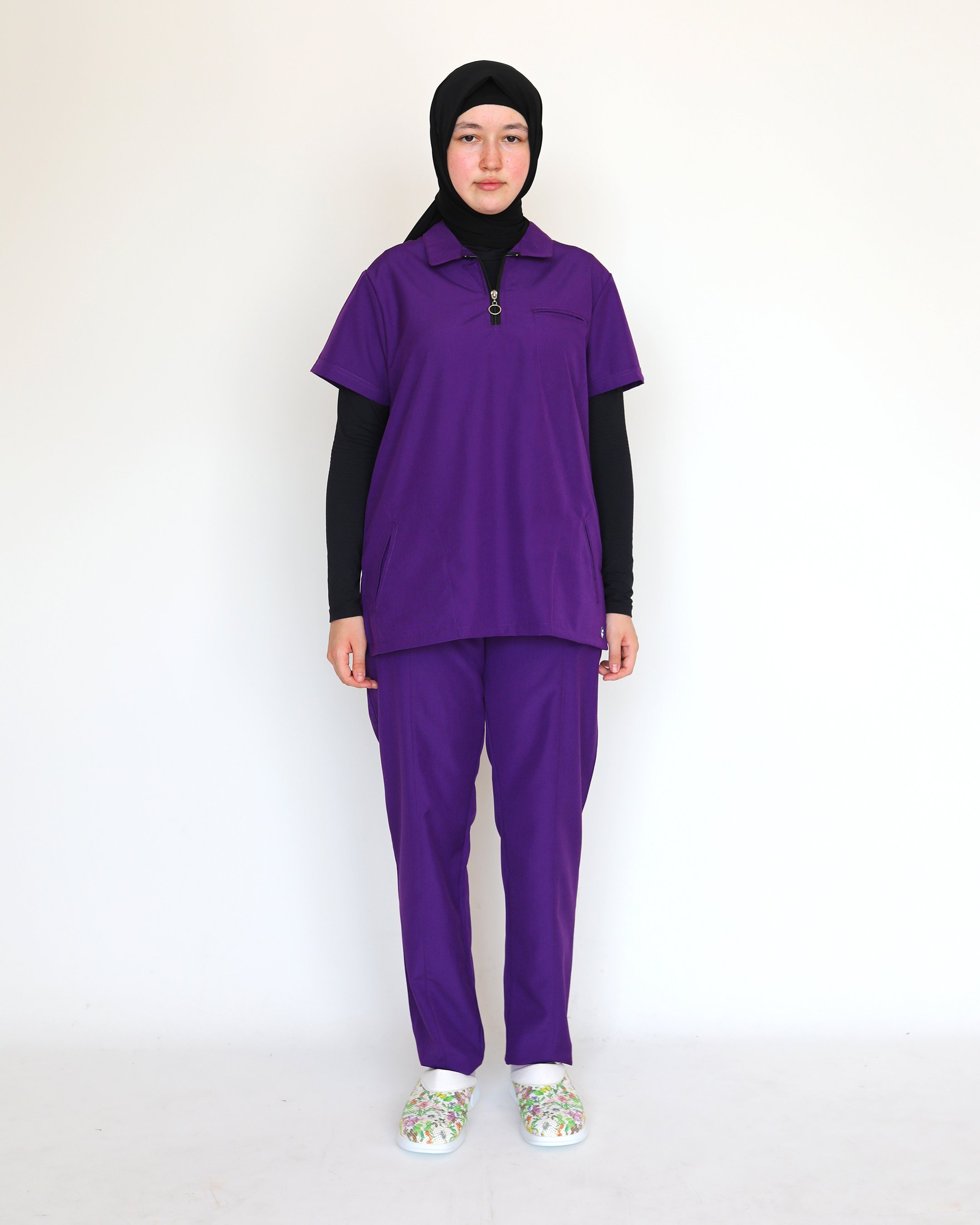 S-Line Soft Likralı (Kalın Esnek Kumaş) Scrubs Takımı