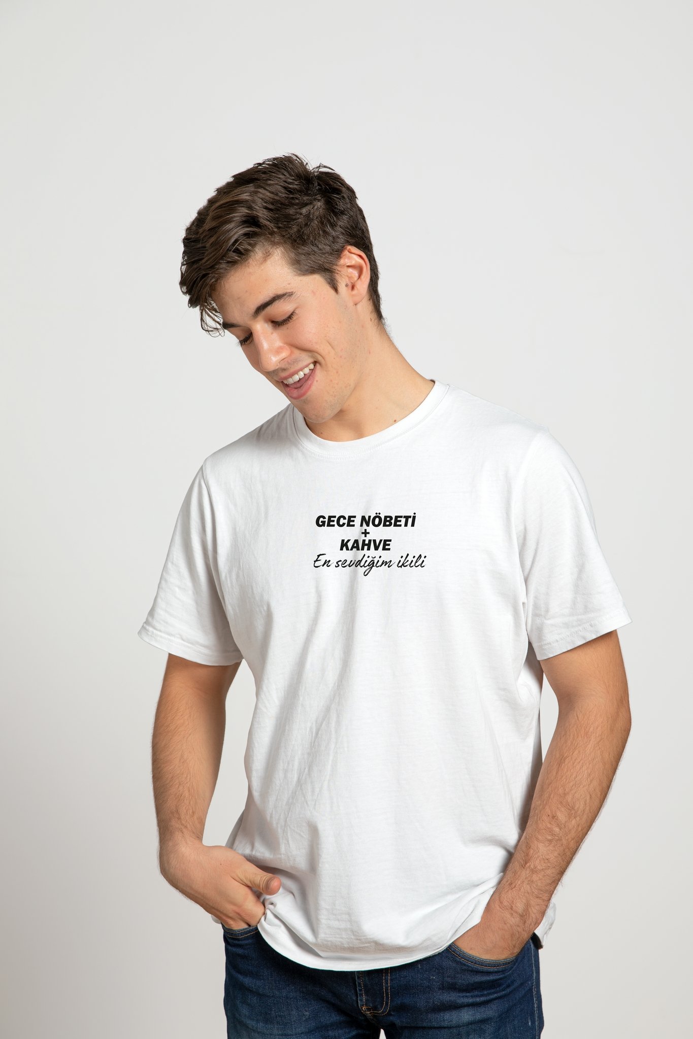 Gece Nöbeti + Kahve En Sevdiğim İkili | Deluxe T-Shirt