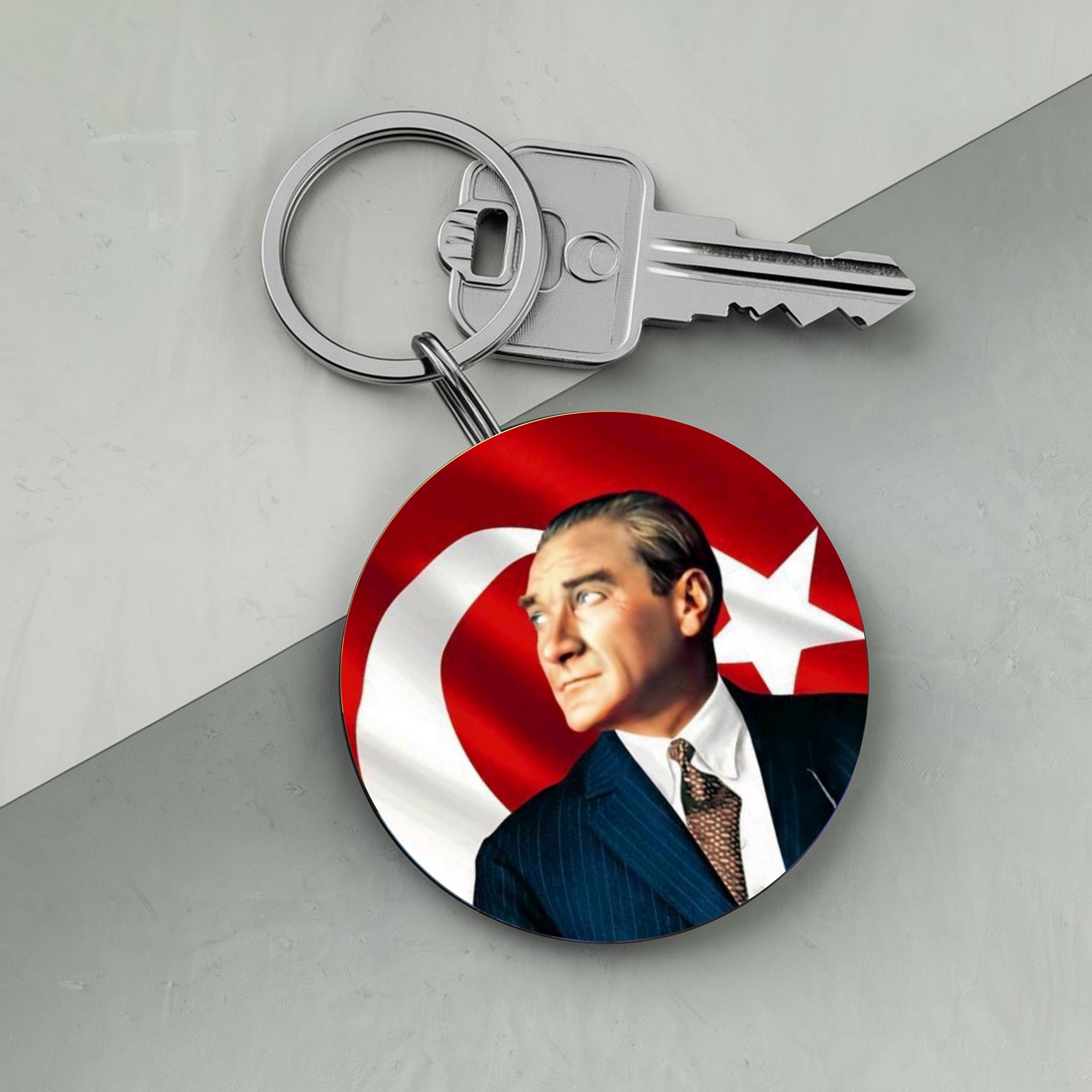 Atatürk ve Türk Bayrağı | Deluxe Anahtarlık