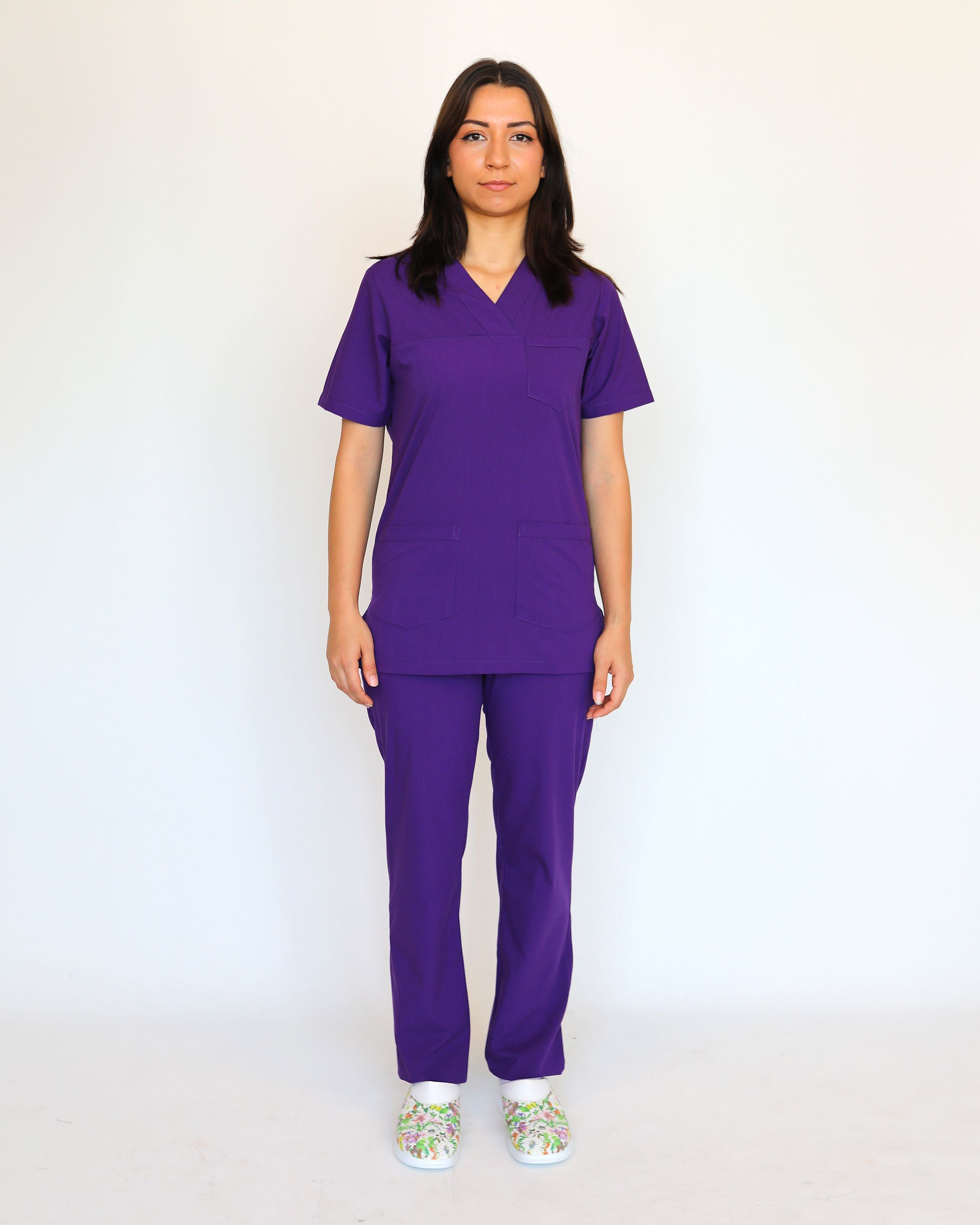 V Yaka Alpaka (Kalın Kumaş) Scrubs Takımı