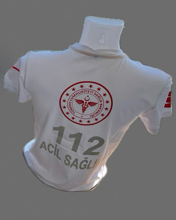 112 Acil Sağlık Paramedik Giyim T-Shirt - Beyaz