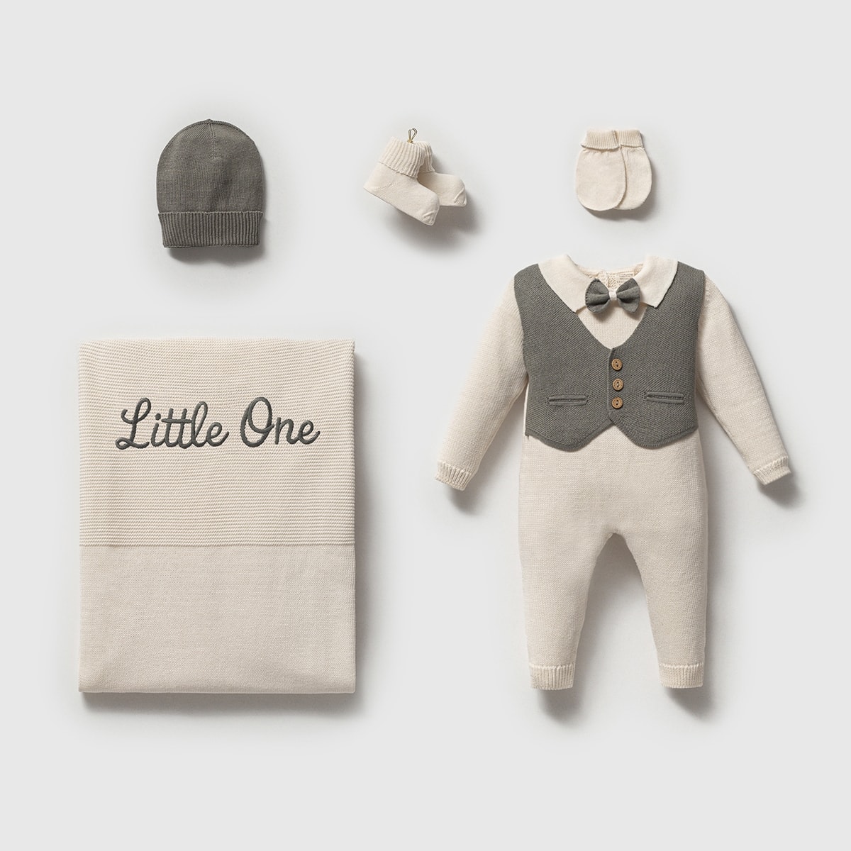 Little One Organik Pamuklu Premium Erkek Bebek Hastane Çıkış Seti - Yeşil