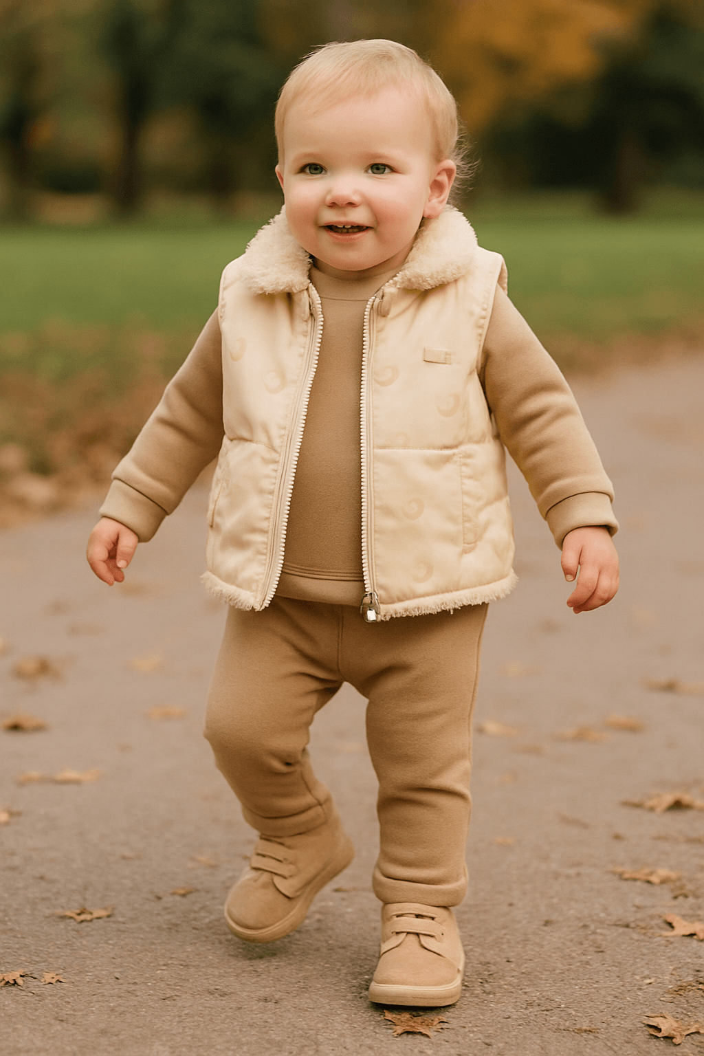 Beau Erkek Bebek 9-12-18 Ay Yelekli 3lü Takım