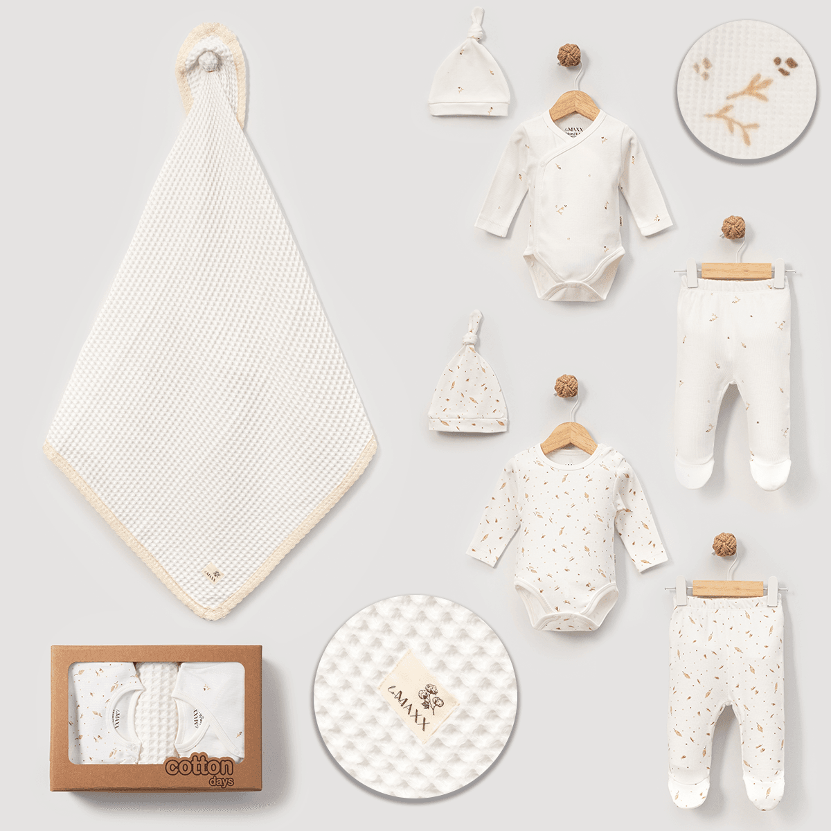 Unisex Bebek Kutulu  7li Zıbın Set