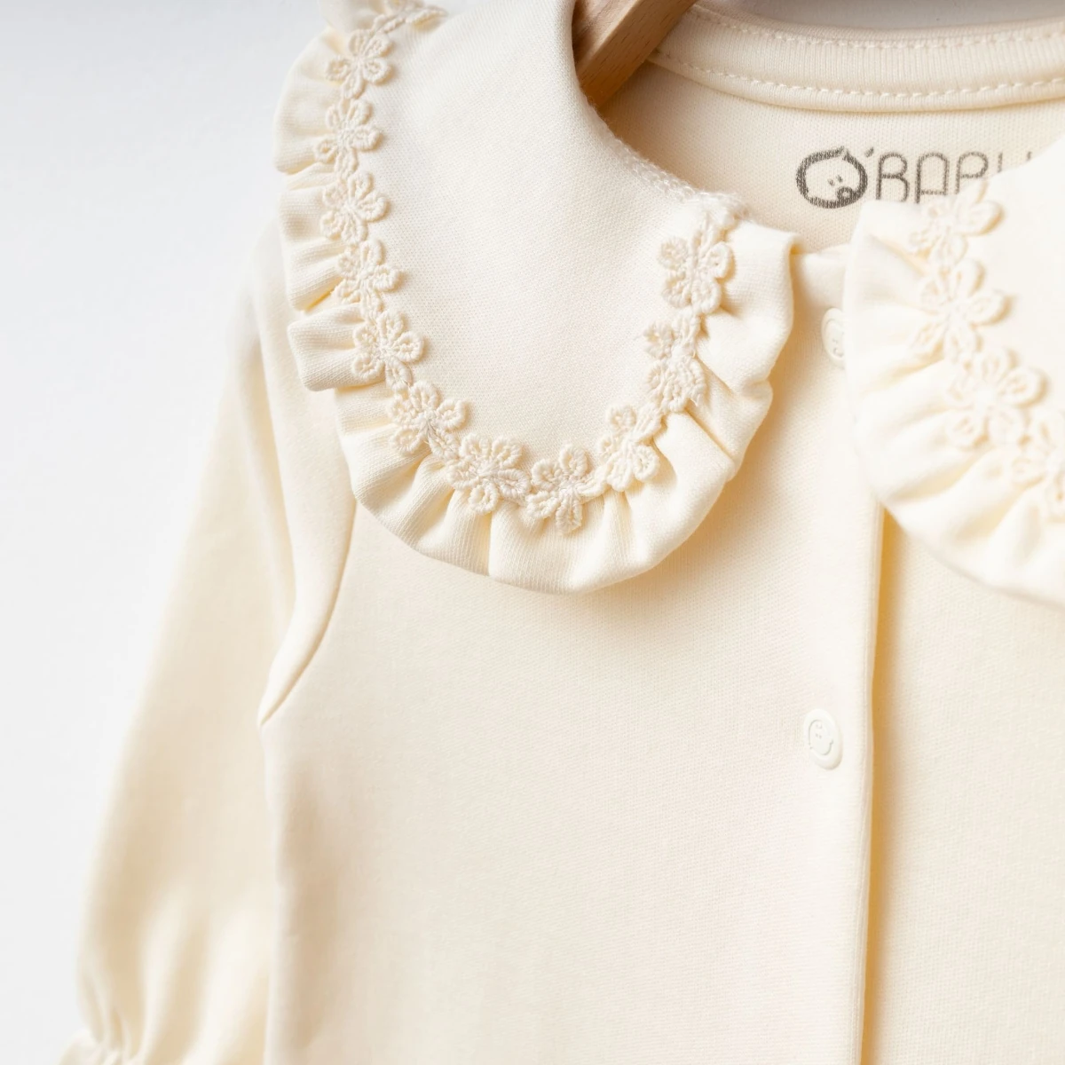 Daisy %100 Pamuklu Yaka Çiçek Detaylı Bandanalı Kız Bebek Tulum