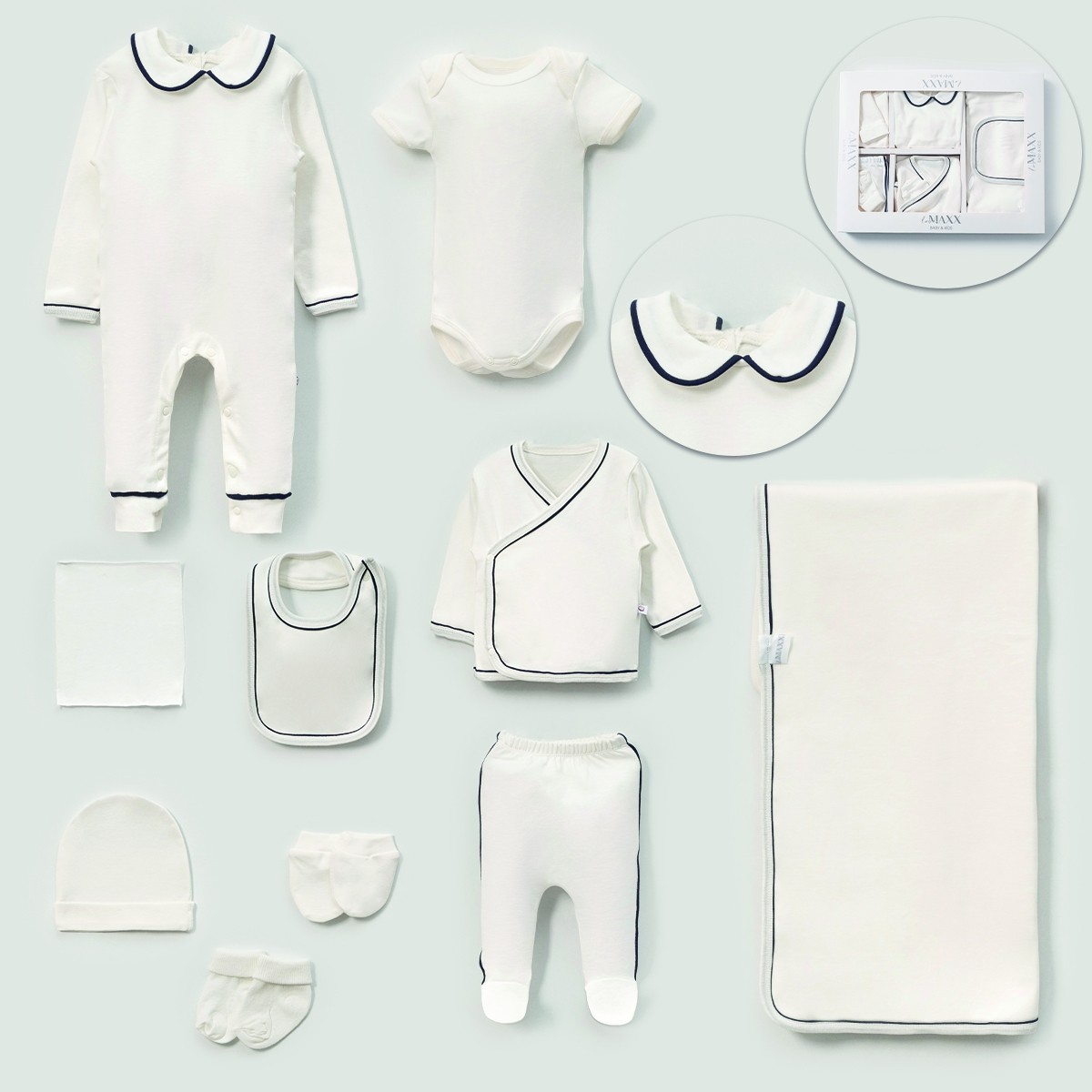 Unisex Bebek 10lu Hastane Çıkışı Zıbın Set