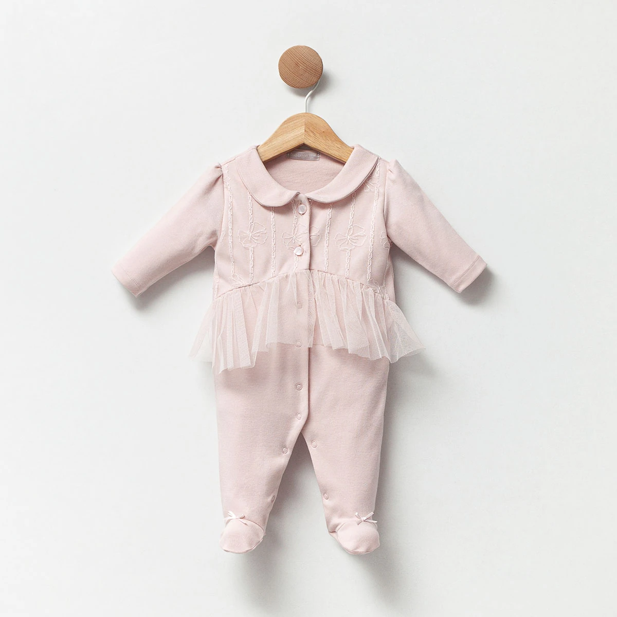 Setty Pamuklu Dantel Detaylı Kız Bebek Tulum