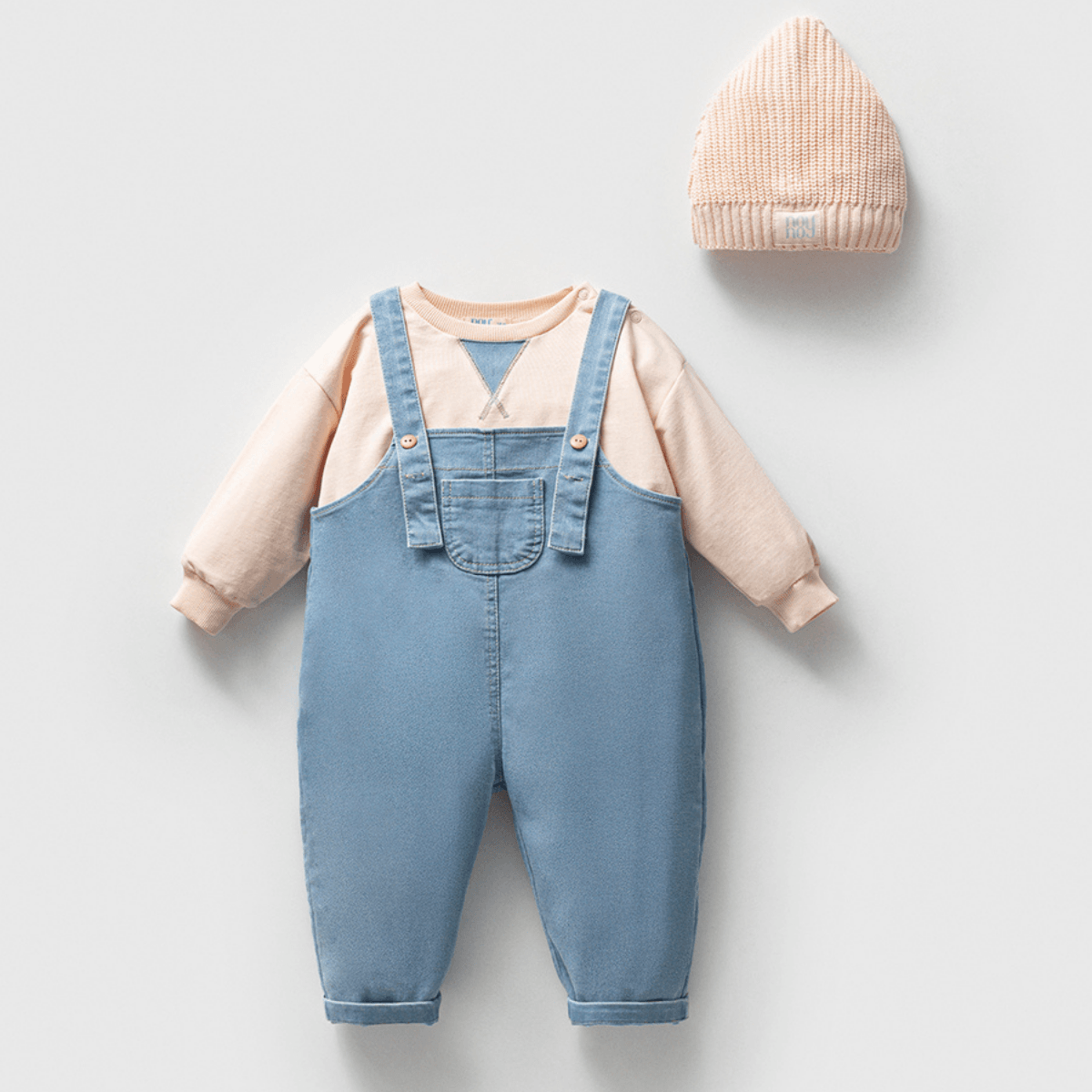 Bellamy Premium Salopet ve Sweatshirt Bebek Takım - Pembe